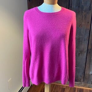 Talbots pure cashmere crew neck pink sweater Sz L